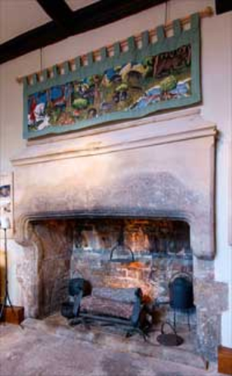 The fireplace in The Great Hall