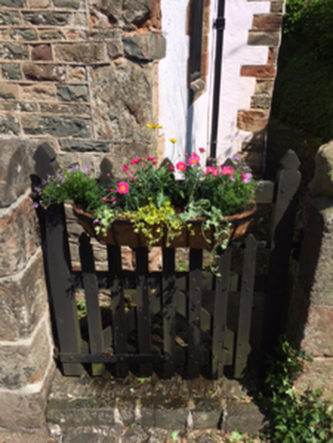 A planter at the museum gate as part of a village enhancement project.